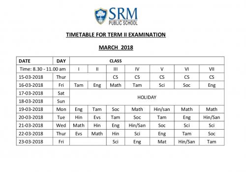 Timetable FOR II